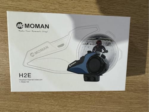 Motorcycle Intercom Headset, Moman H2E Eagle-Like Communication System with Dual Chips for Audio Multitasking HiFi Sound/Music Sharing/FM/AI Voice (2Pack), Motorcycle-Intercom-Helmet-Headset-Headphone