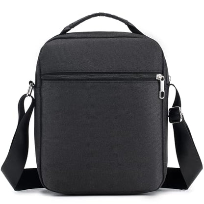 SPAHER Men Handbags Shoulder Bags Messenger Business Bag Crossbody Satchel Sling Travel Bag Daily Man Bag with Adjustable Shoulder Strap for Ipad 9.7 Inch Black