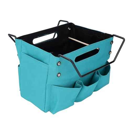 Folding Tool Pouch, Portable Oxford Cloth Ladder Bag 5 Side Pockets Multifunctional Ladder Tool Storage Bag 20KG Capacity Compact Repair Work Tool Organizers for Home Renovation