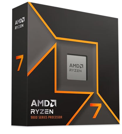 AMD Ryzensets 7 9700X Processor (8 Cores/16 Threads) 65W DTP, AM5 socket, 40MB Cache, Up to 5.5 GHz max boost frequency, no cooler