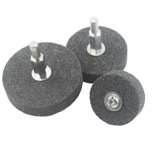 ?????????????? 3 Pcs Mounted Stone Grinding Wheels with 1/4-Inch Shank 40mm/50mm/60mm Diameter Abrasive Stone Grinding Wheels for Drill, Grinder, Rotary Tools