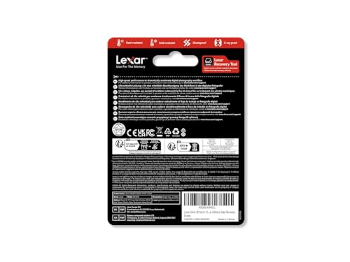 Lexar 128GB SD Card SILVER, Up to 205MB/s Read, 140MB/s Write, SDXC UHS-I Memory Card, Class 10, U3, V30, SD Card for Professional Photographers, Videographers, Enthusiasts