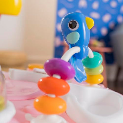 Bright Starts Around We Go 2-in-1 Baby Walker, Discovery Activity Center and Table, Tropic Coral, Ages 6 Months+