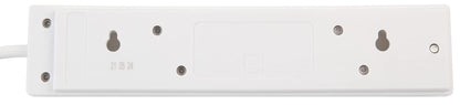 PRO ELEC PELB1517 4 Gang Extension Lead 2m, White