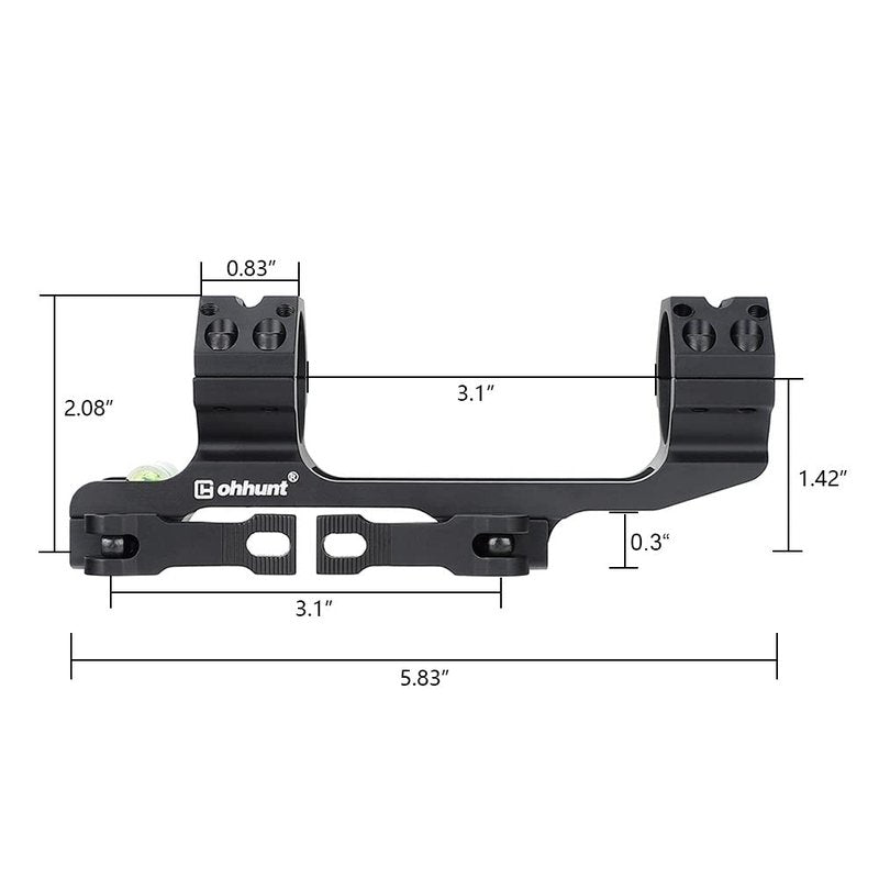 ohhunt Scope Mount 1 inch 30mm Picatinny Scope Mounts Rings QD Quick Release with Scope Level