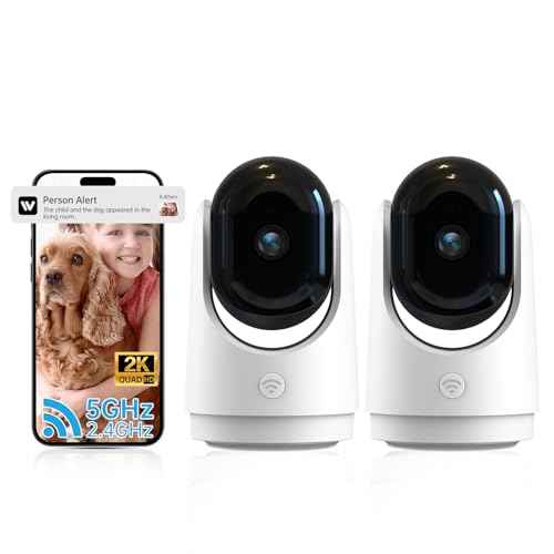 Security Camera Indoor Cam-2K 360¡Æ WiFi Cameras for Home Security,Pan & Tilt,Pet/Dog/Baby Camera with Phone app,2-Way Audio,Night Vision,24/7 Cloud & Micro SD Card Storage 2 Pack