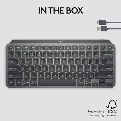 Logitech MX Keys S Wireless Keyboard, Low Profile, Fluid Precise Quiet Typing, Programmable Keys, Backlighting, Bluetooth, USB C Rechargeable, for Windows PC, Linux, Chrome, Mac - Graphite