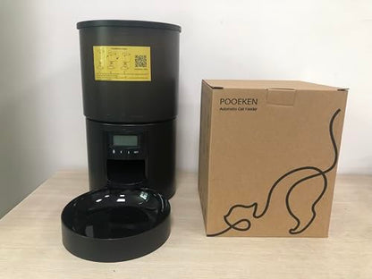 Automatic Cat Feeder Food Dispenser: 4L Timed Small Dog Dry Food Dispenser with 10s Voice - Distributeur Nourriture Chat Hund Programmable - Auto Pet Feeder with 1-6 Meals Per Day