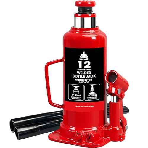 Bottle Jack 12 Ton (24,000 LBs) Hydraulic Car Jack, Fit for Auto Truck Repair and House Lift, Red