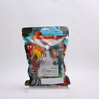 54 Piece Mini Jungle Animals Toys Set,Realistic Wild Animals Figure，Vinyl Pastic Animal Party Favors Toys For Boys Kids Toddlers Forest Small Farm Animals Toys Playset