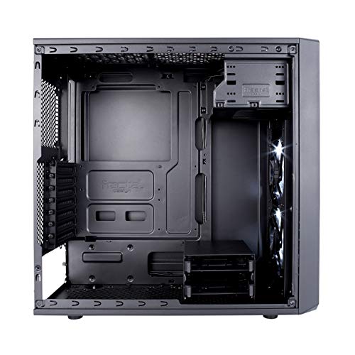 Fractal Design Focus G - Mid Tower Computer Case - ATX - High Airflow - 2x Fractal Design Silent LL Series 120mm White LED Fans Included - USB 3.0 - Window Side Panel - Black