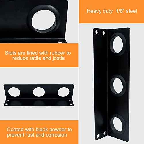 6 Hole Hand Tool Holder Rack Tool Storage Rack fit for lanscaping Trailer and Truck
