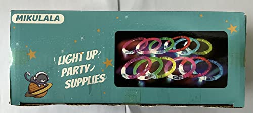 Mikulala 24Pcs Glow in the Dark Party Supplies for Kids/Adults, Flashing Light up Toys LED Bracelets Halloween Glow Sticks, Mardi Gras Party Favors Carnival Birthday Concert Gifts Accessory