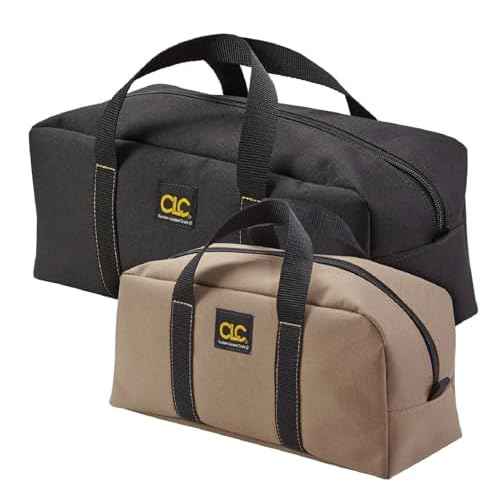 Custom Leathercraft1107 2 Pack Medium and Large Utility Tote Bag Combo,Black/Beige