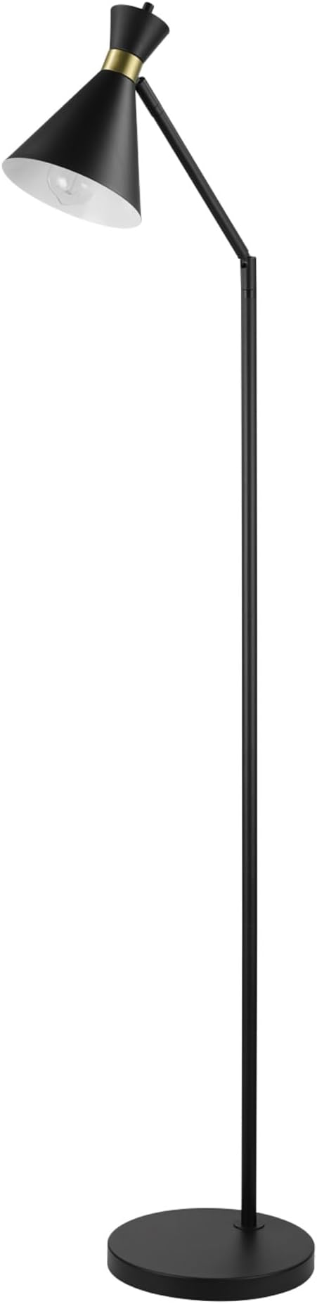 Globe Electric 62" Floor Lamp, Matte Black, Matte Brass Accents, On/Off Rotary Switch on Socket, Living Room & Bedroom Lighting