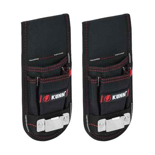 KUNN Small Tool Pouch with Belt Clip Utility 4-Pocket Pouch Holster Lightweight Small Tool Belt Pouches for Carpenters, Technicians