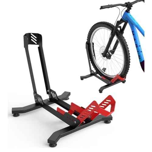 Bike Floor Stand, Portable Bike Storage for Garage - up to 3.5" Tire Wide, MTB & Road Bicycle Floor Stand, Front and Rear Wheel Parking Rack Fit for 26"-29" Bikes
