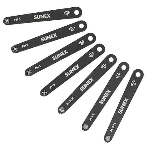 Sunex Tools SXLPSD7 Low Profile Diamond Coated Phillips¢ç & Slotted Screwdriver Set in EVA Foam, 7-Piece