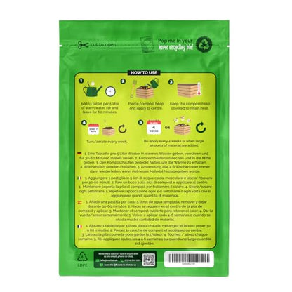 envii Compost Accelerator – Organic Compost Maker & Activator, Uses Natural Beneficial Bacteria to Speed up the Composting Process, Suitable for All Compost Bins 12 Tablets Treats 1,800L of Compost