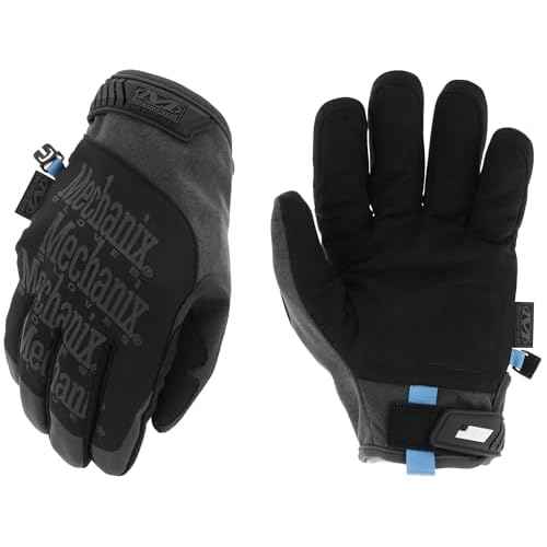 Mechanix Wear: ColdWork Original Winter Work Gloves with Secure Fit, Equipped with 40g 3M Thinsulate, Wind + Water Resistant, Touch Capable Winter Gloves, For Mild cold weather (Black/Gray, Large)