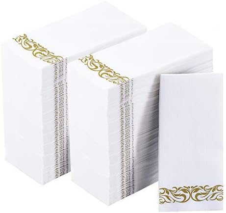 200 Disposable Hand Towels Soft and Absorbent Linen Feel Dinner Napkin Durable