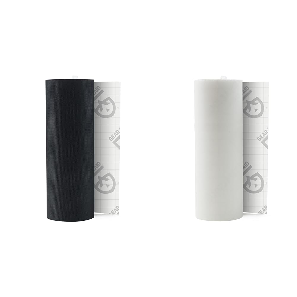 GEAR AID Tenacious Tape 3”x20” Fabric and Vinyl Gear Repair Tape 2 Pack Bundle, Black and Clear