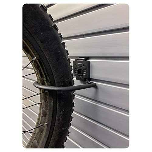 HandiWall Fat Tire Bike Hook with Locking Bracket for Bicycle Storage on Garage Slatwall Panels
