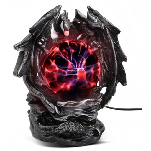 ANQIA Plasma Ball Lamp Touch Sensitive,Party Magical Electrostatic Red Color Crystal Ball for Halloween (Evil Dragon)