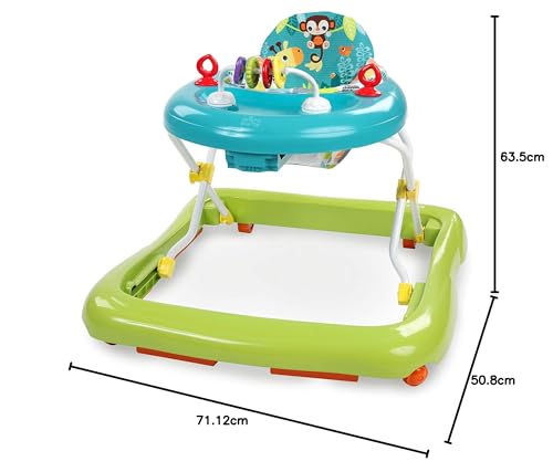 Bright Starts Giggling Safari Walker with Easy Fold Frame for Storage, Ages 6 Months +
