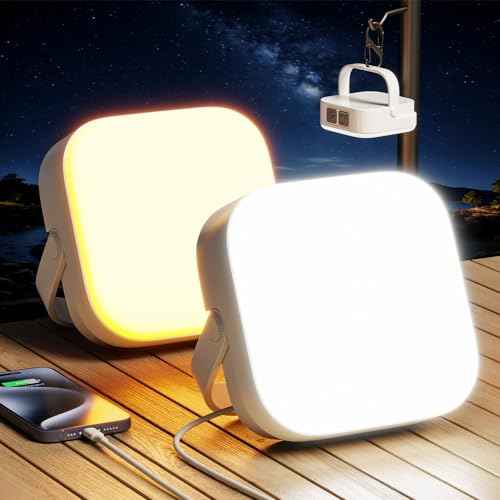 Eventek 2Pack 20000mAh Camping Lights, Camping Lantern Rechargeable Total Up to 288H & 4 Lights Modes, Portable IP65 Waterproof Tent Lights for Camp, Outdoor, Power Outages Emergency, Hurricane