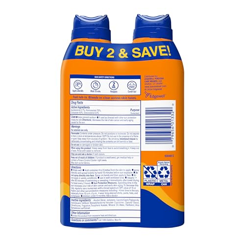 Banana Boat Sport Ultra SPF 50 Sunscreen Spray | Banana Boat Sunscreen Spray SPF 50, Water Resistant, Oxybenzone-Free, Sunblock, 6oz each Twin Pack