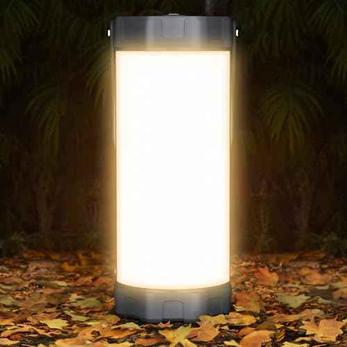 Glocusent 106 LED Camping Lantern Rechargeable, Up to 80Hrs, 5000mAh Lantern with 5 Brightness 3 Modes & SOS, IP68 Waterproof, Max 1200LM, Camping Light for Power Outages Hiking Emergency Hurricane
