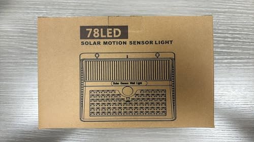 HETP Solar Lights Outdoor, Upgraded 78 LED Solar Motion Sensor Security Lights - Solar Powered Lights Waterproof Wireless Wall Lights Solar Lamps with 3 Intelligent Modes for Outside(2 Pack)