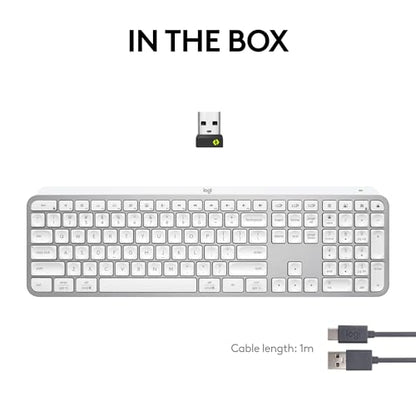 Logitech MX Keys S Wireless Keyboard, Low Profile, Fluid Precise Quiet Typing, Programmable Keys, Backlighting, Bluetooth, USB C Rechargeable, for Windows PC, Linux, Chrome, Mac - Graphite