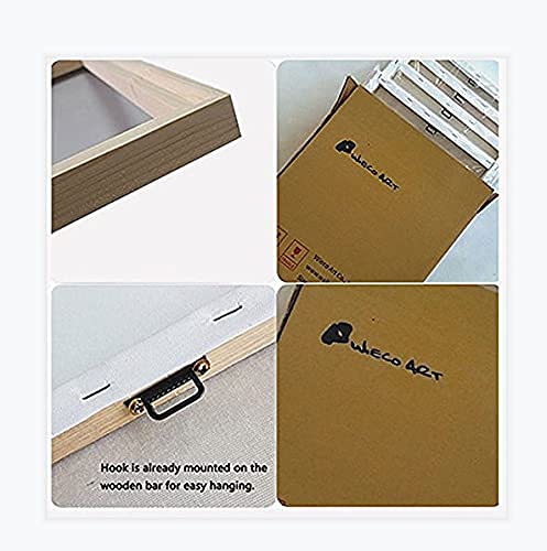 Wieco Art Framed Wall Art Canvas Prints of Almond Blossom by Vincent Van Gogh Paintings Reproduction Abstract Artwork for Wall Decor Golden Frame