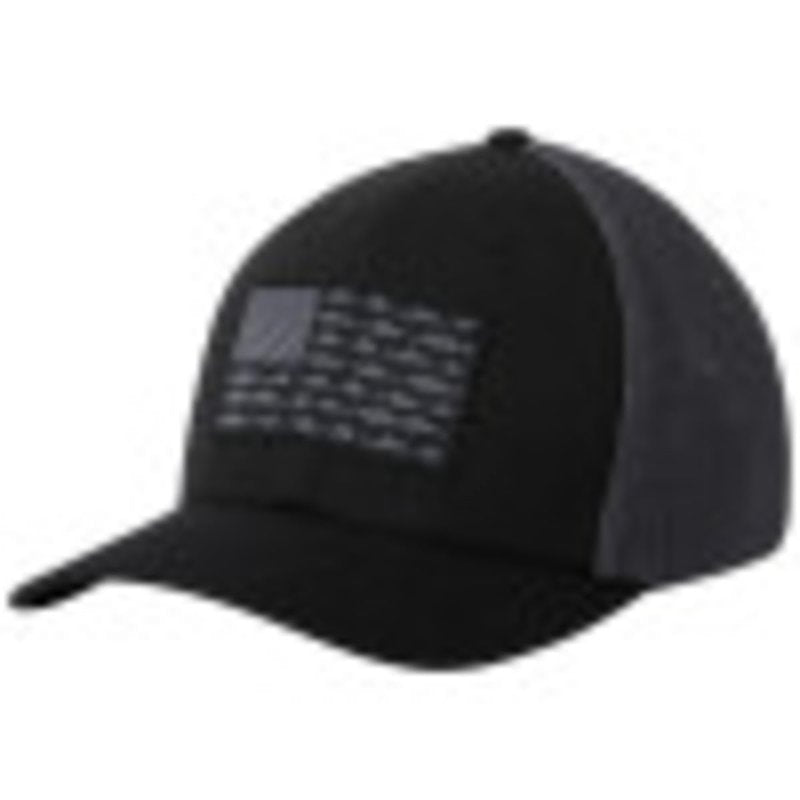 Columbia Unisex PFG Fish Flag Mesh Ball Cap-High Crown, Black/Graphite, XX-Large