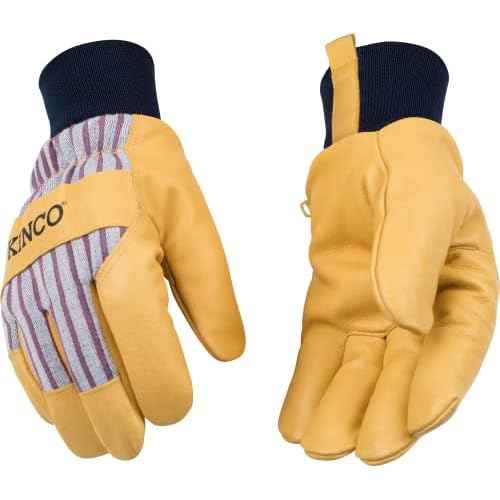 Kinco, 1927KW-L, Lined Premium Grain Pigskin Palm with Knit Wrist, Large