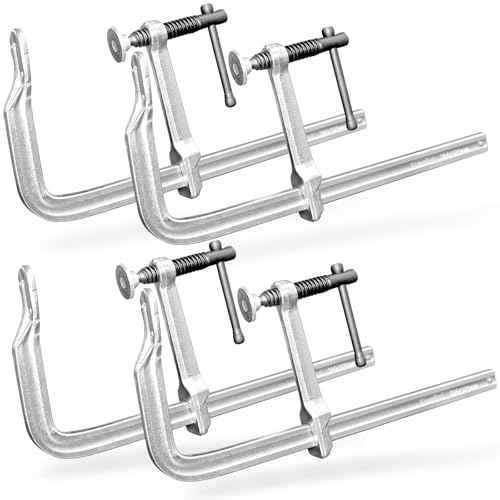 4-Pack 12-Inch Heavy-Duty F-Clamps for Welding, Woodworking & Metalworking ? 550 lbs Load Capacity, 3 Inch Throat Depth, All-Steel Construction (4-Pack - 12 Inch - 3 Inch)
