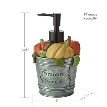 SKL Home Fall Harvest Bucket Soap Dispenser for Bath/Kitchen & Gift, Multi