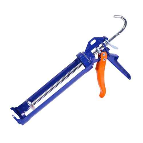 Caulking Gun, No Drip Caulk Gun,9" Drip Free Adjustable Hand Caulking Gun with Comfort Grip and 360¡Æ Rotary Design, Smooth Round Rod for 10oz Caulk Tubes,WCG4109D, Blue