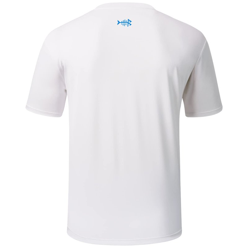 BASSDASH Men’s UPF 50+ Short Sleeve Fishing Shirts Performance Cooling UV Sun Protection Hiking T-Shirts White