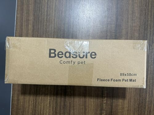 Bedsure Large Dog Bed Mat - Washable Fleece Foam Pet Bed Reversible Pet Mat, Large Dog Crate Mattress for Pets, 89x58cm, Dark Grey