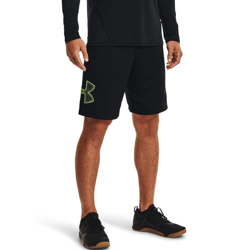 Under Armour Men's Tech Graphic 10" Shorts, Black (008)/High-Vis Yellow, Medium
