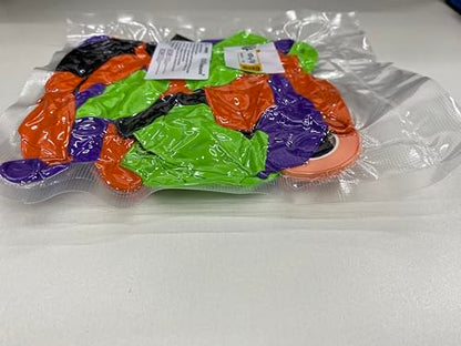 NEBURORA 60pcs Halloween Party Balloons Kit 12inch Orange Black Green Purple Balloons with Ribbons for Halloween Theme Party Background Classroom Indoor and Outdoor Party Decorations