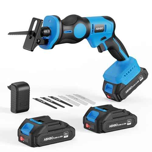 20V Cordless Reciprocating Saw, Brushless Electric Saw with 2 x 2.0Ah Batteries and 6 Blades,Tool-Free Blade Change, Portable Power Reciprocating Saw for Cutting Wood, Metal, PVC