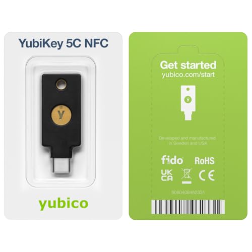 Yubico - YubiKey 5C NFC - Two-factor authentication (2FA) security key, connect via USB-C or NFC, FIDO certified - Protect your online accounts
