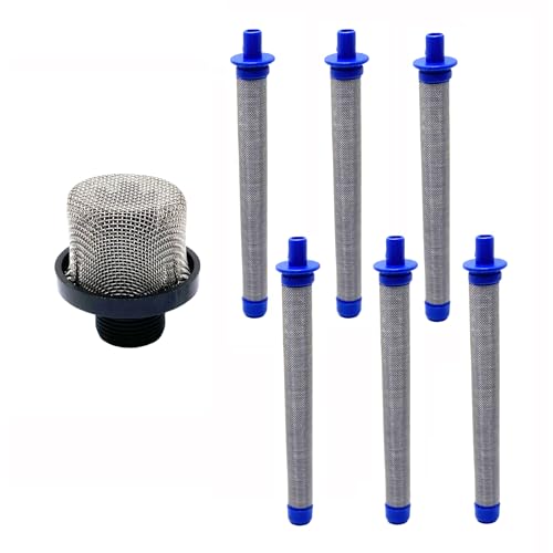 1 Pcs 288716 Inlet Suction Strainer and 6 Pcs 288749 Airless Spray Gun Filters 60 Mesh for Airless Sprayer