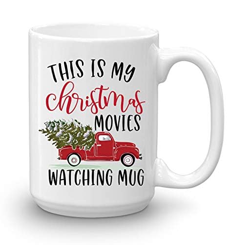 BLUE RIBBON Christmas Gifts Coffee Mug,This is My Christmas Movies Watching Mug, Funny Coffee Mug from Daughter, Wife and Son – Mug in Decorative Christmas Gift Box (15 oz)