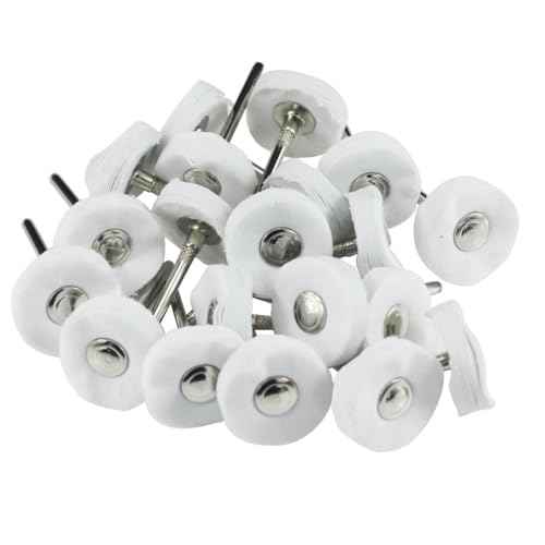 Luo ke 20 Pcs Little Buffing Wheel, 1/8 Inch Cloth Polishing Wheel for Rotary Tools Includes Dremel (White)
