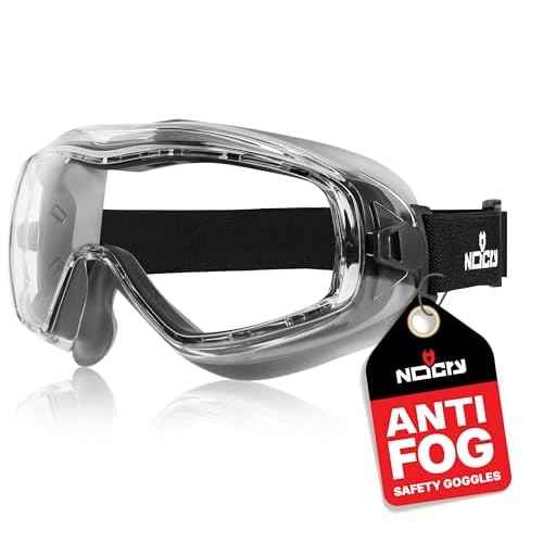 NoCry Anti Fog Safety Goggles for Men and Women with Premium Anti Scratch Coating - Vented Panoramic Lab Goggles; ANSI Z87 Certified Lab Safety Goggles, Eye Protection Goggles with Adjustable Headband